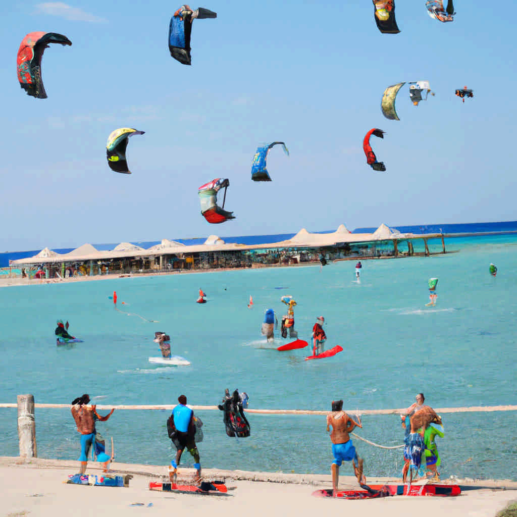 Kite surfing in Egypt