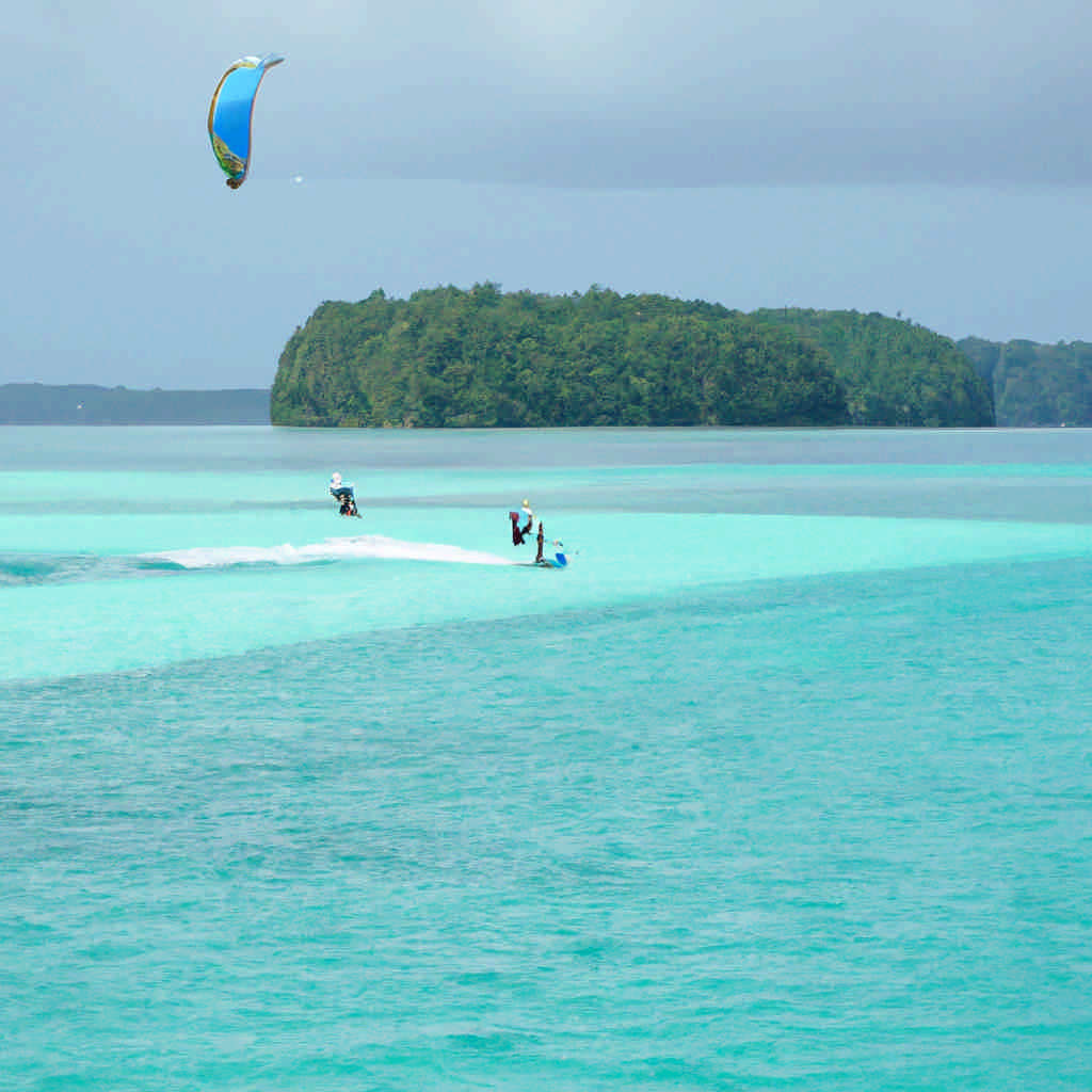 Kite surfing in Palau