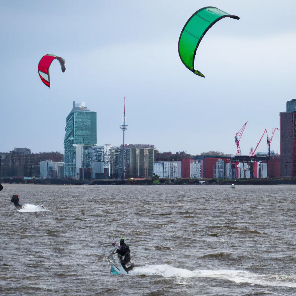 Kite surfing in Free and Hanseatic City of Hamburg