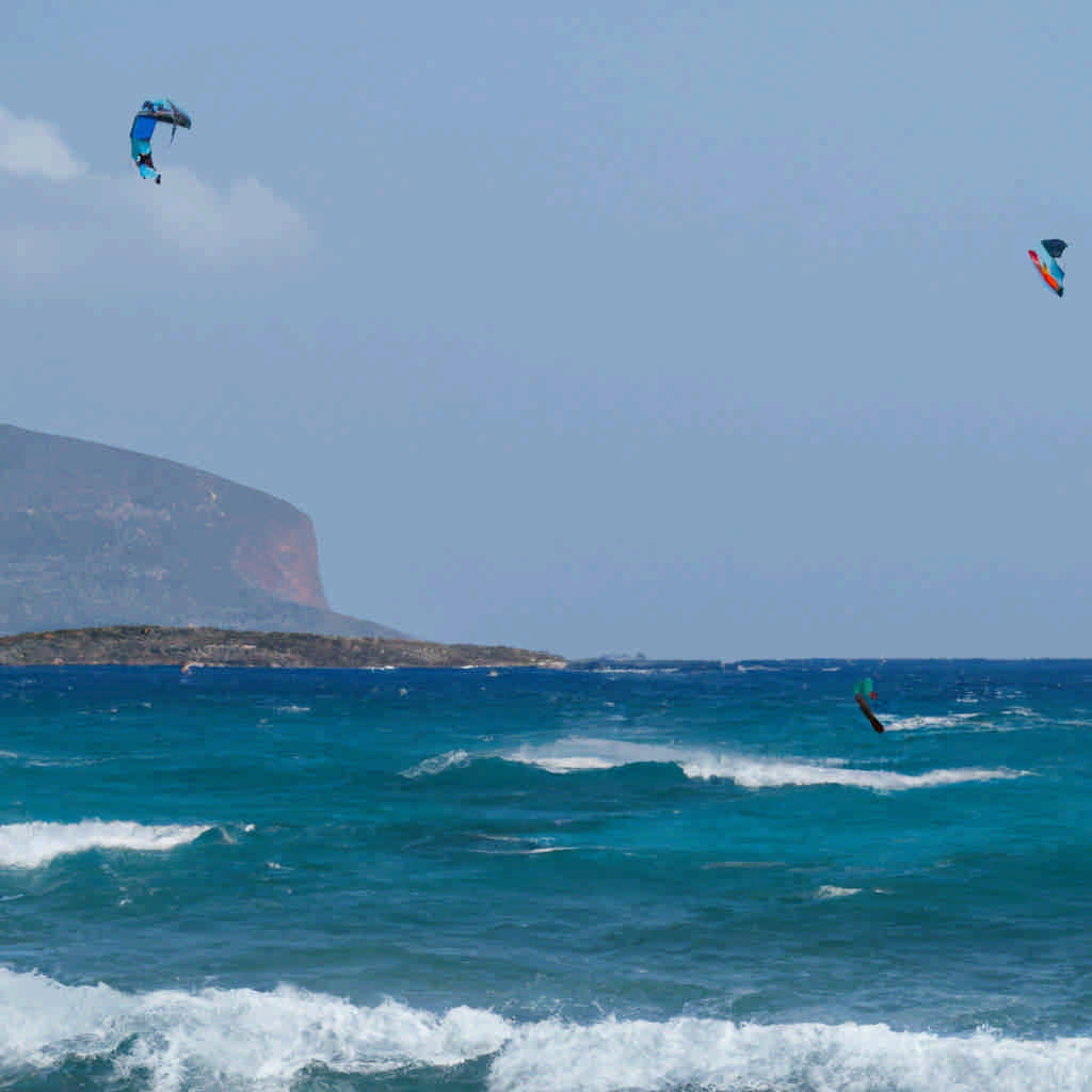 Kite surfing in Crete