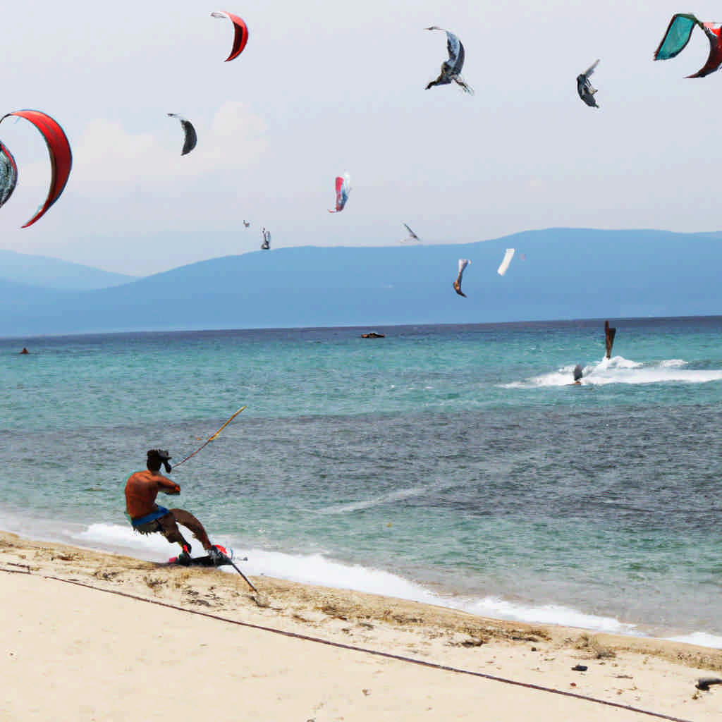 Kite surfing in West Greece