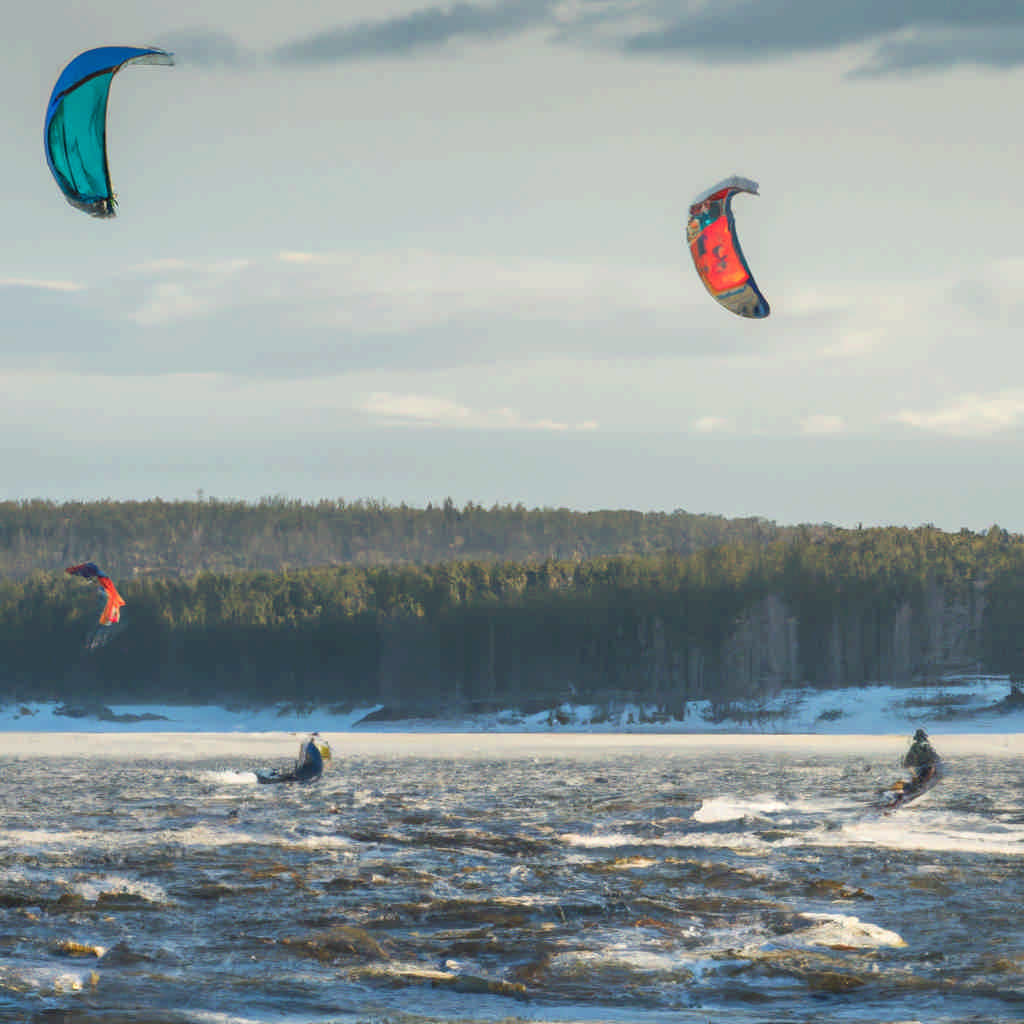 Kite surfing in Norrbotten County