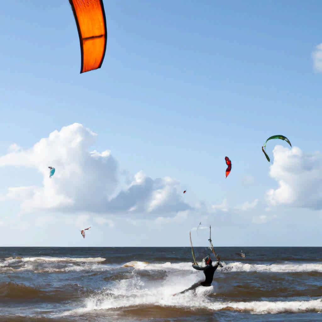 Kite surfing in Östergötland County