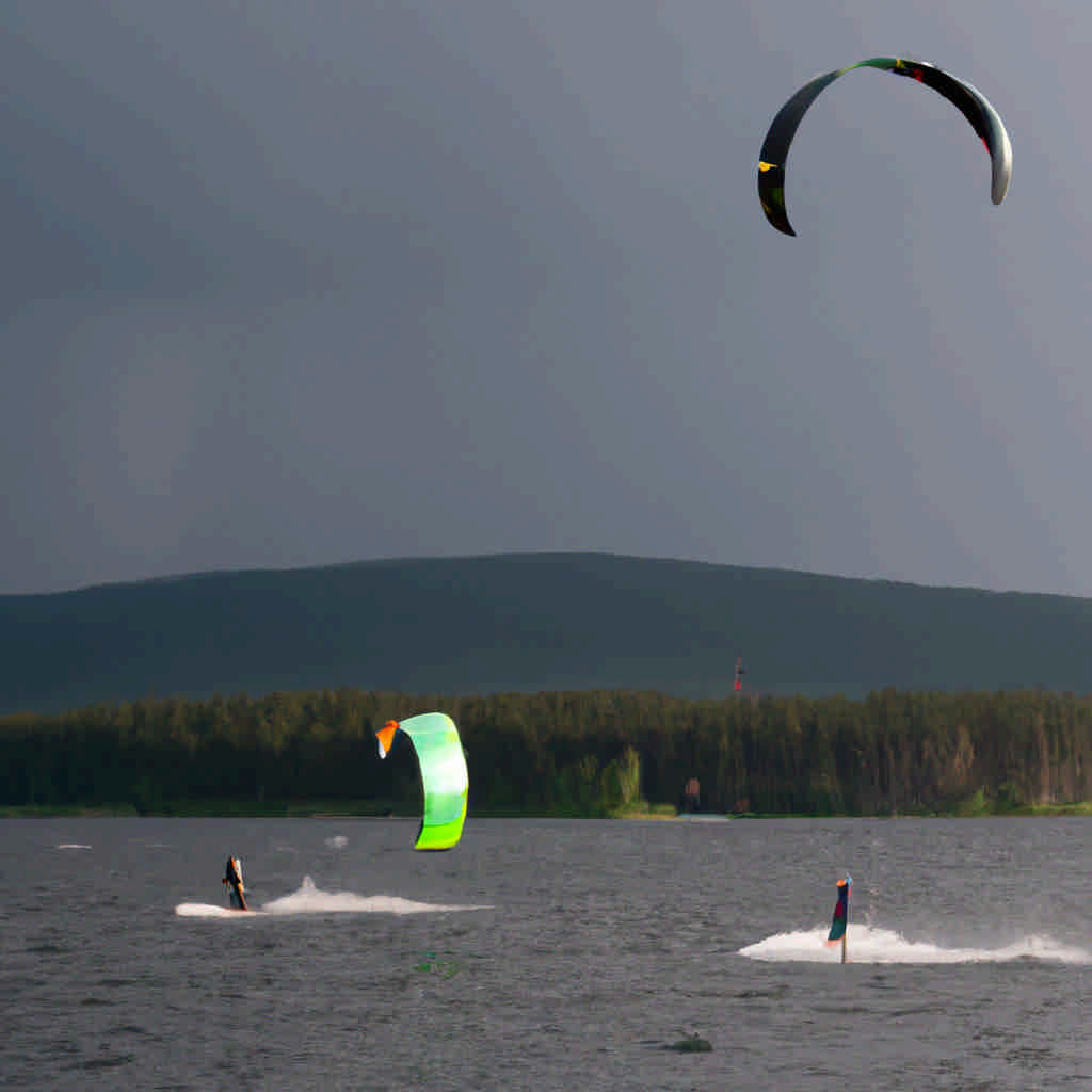 Kite surfing in Västerbotten County