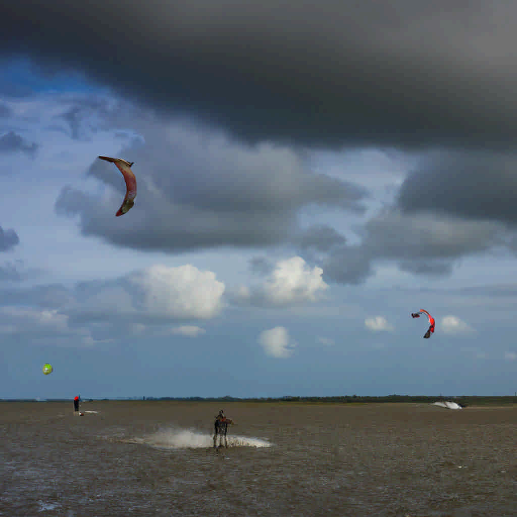 Kite surfing in Friesland