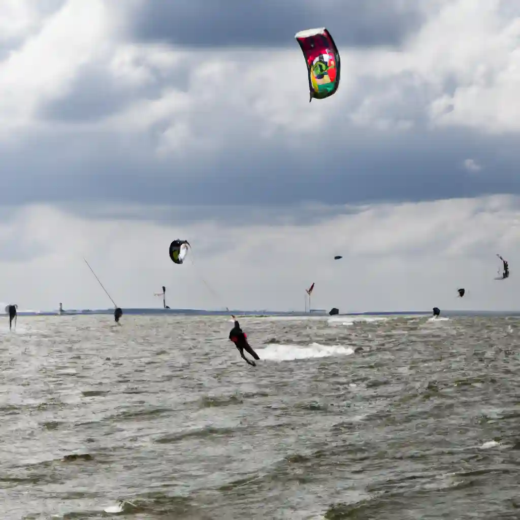 Kite surfing in IJsselmeer