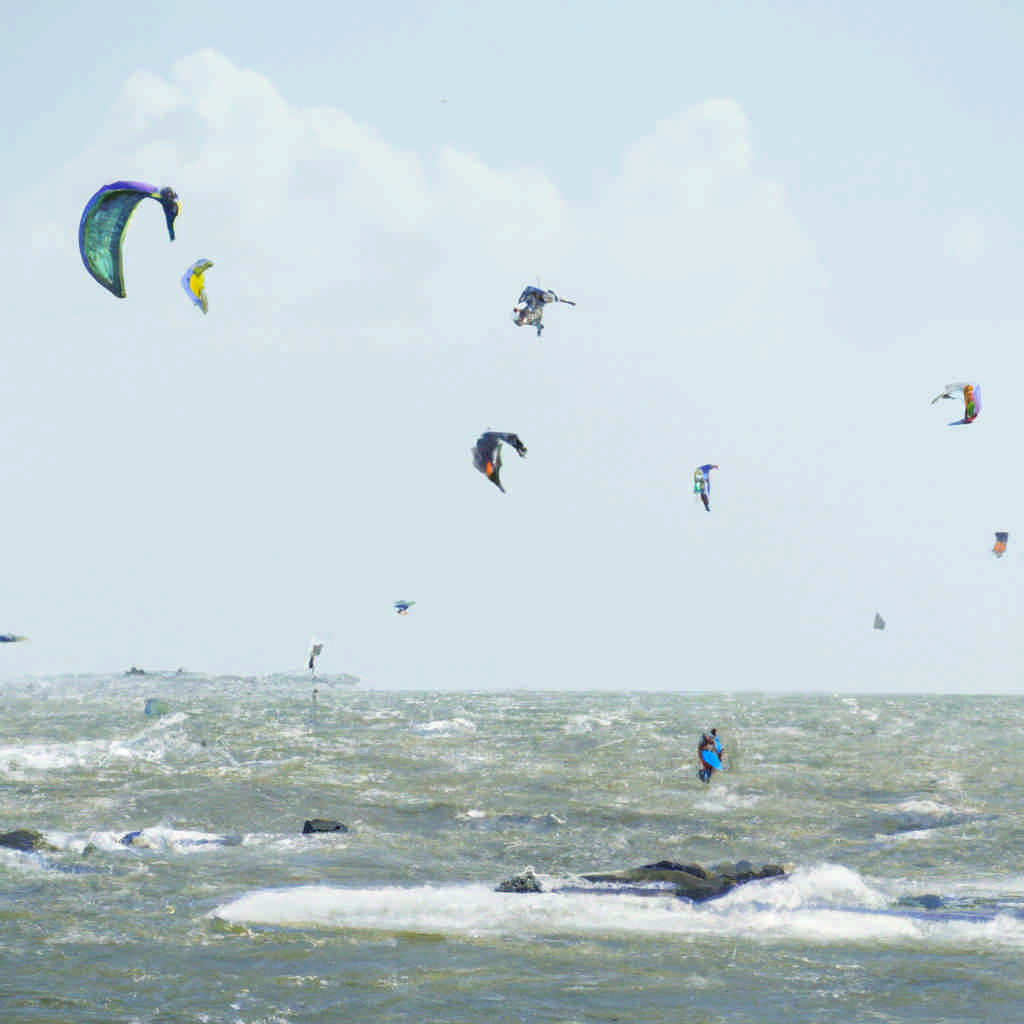Kite surfing in South America